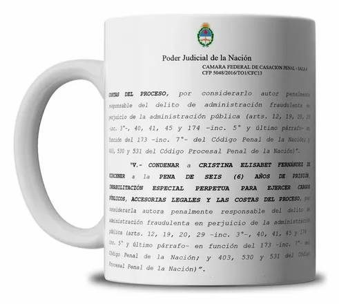 Taza de la condena de Cristina